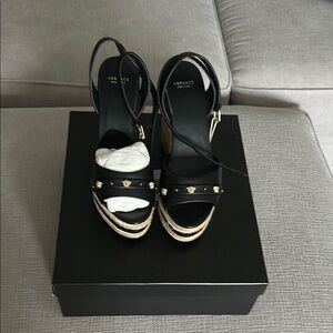Versace Black Espadrilles Sophisticated Design